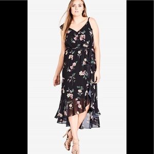 Captivate Dress, Black with Floral print size S-16